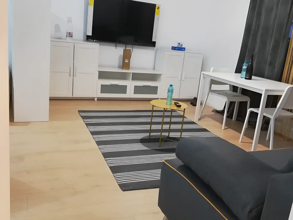 Canapea si tv living garsoniera inchiriere Sector 1 Bucuresti